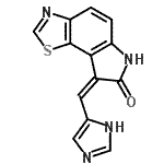 结构式 CAS# 608512-97-6, (8Z)-8-(1H-咪唑-4-基亚甲基)-6,8-二氢-7H-[1,3]噻唑并[5,4-e]吲哚-7-酮