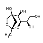 CAS 登录号：612822-64-7， (1S,3R,4S,5S)-3-[(1R)-1,2-二羟基乙基]-1-甲基-2,7-二氧杂双环[3.2.1]辛烷-4,5-二醇