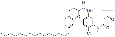 CAS 登录号：63133-80-2， N-[2-氯-5-[[1-氧代-2-(3-十五烷基苯氧基)丁基]氨基]苯基]-4,4-二甲基-3-氧代戊酰胺