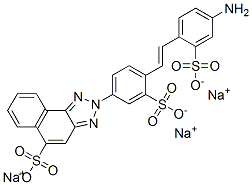CAS 登录号：63503-96-8， 2-[4-[2-(4-氨基-2-磺酸基苯基)乙烯基]-3-磺酸基苯基]-2H-萘并[1,2-d]三唑-5-磺酸三钠