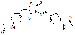 CAS#: 64058-89-5， N-(4-((3-(((4-(Acetylamino)Phenyl)Methylene)Amino)-4-Oxo-2-Thioxo-5-Thiazolidinylidene)Methyl)Phenyl)-Acetamide