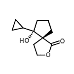 CAS 登录号：643754-22-7， (5R,6S)-6-环丙基-6-羟基-2-氧杂螺[4.4]壬烷-1-酮
