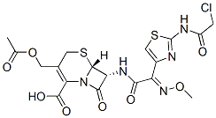 CAS 登录号：64486-19-7， [6R-[6alpha,7beta(Z)]]-3-(乙酰氧基甲基)-7-[[2-(氯乙酰氨基)噻唑-4-基](甲氧基亚胺)乙酰氨基]-8-氧代-5-硫杂-1-氮杂双环[4.2.0]辛-2-烯-2-羧酸