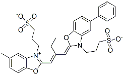 CAS#: 64722-50-5， Hydrogen 5-Methyl-2-[2-[[5-Phenyl-3-(3-Sulphonatopropyl)-3H-Benzoxazol-2-Ylidene]Methyl]But-1-Enyl]-3-(3-Sulphonatopropyl)Benzoxazolium