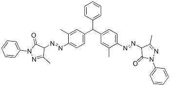 CAS#: 66085-69-6， 4,4'-[(Phenylmethylene)Bis[(2-Methyl-p-Phenylene)Azo]]Bis[2,4-Dihydro-5-Methyl-2-Phenyl-3H-Pyrazol-3-One]