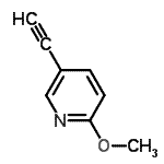 structure of CAS# 663955-59-7, 5-Ethynyl-2-methoxypyridine;(4-Ethynylphenyl)methanamine;5-Ethynyl-2-methoxypyridine;MFCD10698135