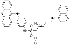 CAS 登录号：66725-06-2， N-[4-(吖啶-9-基氨基)苯基]-5-(喹啉-4-基氨基)戊烷-1-磺酰胺二盐酸盐