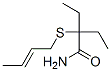 CAS 登录号：66859-52-7， 2-(2-丁烯基硫代)-2-乙基丁酰胺