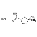 结构式 CAS# 67089-92-3, 2,2-二甲基-1,3-噻唑烷-4-羧酸盐酸盐(1:1)