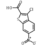 结构式 CAS# 676348-44-0, 3-氯-6-硝基-1-苯并噻吩-2-羧酸