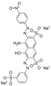 CAS 登录号：67786-07-6， 4-氨基-5-羟基-3-[(4-硝基苯基)偶氮]-6-[(3-磺酸基苯基)偶氮]萘-2,7-二磺酸三钠