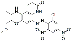 CAS 登录号：67846-62-2， N-[2-[(2-氯-4,6-二硝基苯基)偶氮]-5-(乙基氨基)-4-(2-甲氧基乙氧基)苯基]丙酰胺