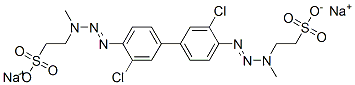 CAS 登录号：68133-33-5， 2,2'-[(3,3'-二氯[1,1'-联苯]-4,4'-二基)二(1-甲基-2-三氮烯-3,1-二基)]二乙烷磺酸二钠