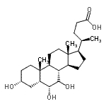 结构式 CAS# 6830-03-1, (3alpha,5beta,6alpha,7beta)-3,6,7-三羟基胆烷-24-酸