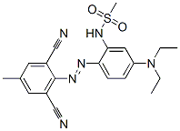 CAS 登录号：68385-96-6， N-[2-[(2,6-二氰基-P-甲苯基)偶氮]-5-(二乙基氨基)苯基]甲烷磺酰胺