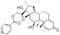 CAS#: 68402-70-0， [2-[(8S,9R,10S,11S,13S,14S,16R,17R)-9-Fluoro-11,17-Dihydroxy-10,13,16- Trimethyl-3-Oxo-6,7,8,11,12,14,15,16-Octahydrocyclopenta[a]Phenanthren -17-Yl]-2-Oxo-Ethyl] Pyridine-4-Carboxylate