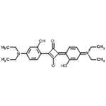 结构式 CAS# 68842-66-0, (4E)-2-[4-(二乙基氨基)-2-羟基苯基]-4-[4-(二乙基亚氨基)-2-羟基-2,5-环己二烯-1-亚基]-3-氧代-1-环丁烯-1-醇