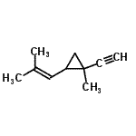 CAS 登录号：69903-68-0， 1-乙炔基-1-甲基-2-(2-甲基-1-丙烯-1-基)环丙烷
