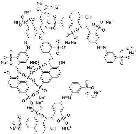 CAS 登录号：70729-64-5， 铵三钠7-羟基-8-((4-((间膦酸基苯基)偶氮)-2-磺酸基苯基)偶氮)萘-1,3-二磺酸盐