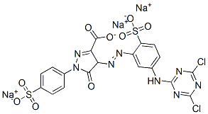 CAS#: 70900-45-7， Trisodium 4-[[5-[(4,6-Dichloro-1,3,5-Triazin-2-Yl)Amino]-2-Sulphonatophenyl]Azo]-4,5-Dihydro-5-Oxo-1-(4-Sulphonatophenyl)-1H-Pyrazole-3-Carboxylate