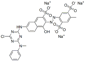 CAS#: 71257-86-8， Trisodium 4-[[6-[[4-Chloro-6-(Methylphenylamino)-1,3,5-Triazin-2-Yl]Amino]-1-Hydroxy-3-Sulphonato-2-Naphthyl]Azo]Toluene-2,5-Disulphonate