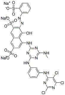 CAS#: 72139-15-2， Trisodium (3E)-5-[[4-Methylamino-6-[[3-[(2,5,6-Trichloropyrimidin-4-Yl)Amino]Phenyl]Amino]-1,3,5-Triazin-2-Yl]Amino]-4-Oxo-3-[(2-Sulfonatophenyl)Hydrazinylidene]Naphthalene-2,7-Disulfonate