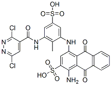 CAS#: 72187-35-0， 1-Amino-4-[[3-[[(3,6-Dichloro-4-Pyridazinyl)Carbonyl]Amino]-2-Methyl-5-Sulfophenyl]Amino]-9,10-Dihydro-9,10-Dioxo-2-Anthracenesulfonic Acid