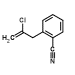 structure of CAS# 731772-23-9, 2-(2-Chloro-2-propen-1-yl)benzonitrile;2-(2-Chloroallyl)benzonitrile;2-chloro-3-(2-cyanophenyl)-1-propene;2-Chloro-3-(2-cyanophenyl)prop-1-ene