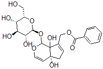 CAS#: 73248-91-6， [(1S)-7-[(Benzoyloxy)Methyl]-1,4a,5,7aalpha-Tetrahydro-4aalpha,5alpha-Dihydroxycyclopenta[c]Pyran-1-Yl]beta-D-Glucopyranoside