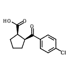 structure of CAS# 733740-14-2, (1R,2S)-2-(4-Chlorobenzoyl)cyclopentanecarboxylic acid;cis-2-(4-Chlorobenzoyl)cyclopentane-1-carboxylic acid