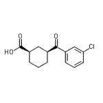 structure of CAS# 735269-78-0, (1R,3S)-3-(3-Chlorobenzoyl)cyclohexanecarboxylic acid;cis-3-(3-Chlorobenzoyl)cyclohexane-1-carboxylic acid