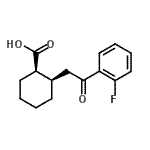 结构式 CAS# 736136-46-2, (1R,2R)-2-[2-(2-氟苯基)-2-氧代乙基]环己烷羧酸