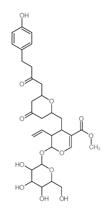 CAS 登录号：74474-42-3， 甲基5-乙烯基-4-[[6-[4-(4-羟基苯基)-2-氧代丁基]-4-氧代四氢吡喃-2-基]甲基]-6-[3,4,5-三羟基-6-(羟基甲基)四氢吡喃-2-基]氧基-5,6-二氢-4H-吡喃-3-羧酸酯