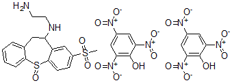 CAS 登录号：74667-87-1， N-(10,11-二氢-8-(甲基磺酰基)二苯并(b,f)硫杂卓-10-基)-1,2-乙二胺S-氧化物与2,4,6-三硝基苯酚的化合物