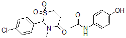 CAS#: 76847-46-6, 2-(4-Chlorophenyl)-3-Methyl-1,1-Dioxo-1,3-Thiazinan-4-One, N-(4-Hydroxyphenyl)Acetamide