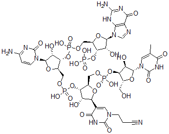 CAS#: 76939-72-5， [(2R,3S,4R,5R)-3-[[(2R,3S,4R,5R)-5-(2-Amino-6-Oxo-3H-Purin-9-Yl)-4-Hydroxy-3-Phosphonooxyoxolan-2-Yl]Methoxy-Hydroxyphosphoryl]Oxy-5-(4-Amino-2-Oxopyrimidin-1-Yl)-4-Hydroxyoxolan-2-Yl]Methyl [(2R,3S,4S,5S)-5-[1-(2-Cyanoethyl)-2,4-Dioxopyrimidin-5-Yl]-4-Hydroxy-2-[[Hydroxy-[(2R,3S,4R,5R)-4-Hydroxy-2-(Hydroxymethyl)-5-(5-Methyl-2,4-Dioxopyrimidin-1-Yl)Oxolan-3-Yl]Oxyphosphoryl]Oxymethyl]Oxolan-3-Yl] Hydrogen Phosphate
