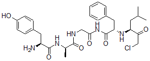 CAS#: 76960-26-4， (2S)-N-[2-[[(2R)-2-[[(2S)-2-Amino-3-(4-Hydroxyphenyl)Propanoyl]Amino]Propanoyl]Amino]Acetyl]-2-[[(3S)-1-Chloro-5-Methyl-2-Oxohexan-3-Yl]Amino]-3-Phenylpropanamide