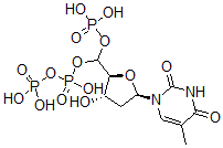 CAS#: 77423-48-4， [[(2S,3S,5R)-3-Hydroxy-5-(5-Methyl-2,4-Dioxopyrimidin-1-Yl)Oxolan-2-Yl]-Phosphonooxymethyl] Phosphono Hydrogen Phosphate