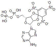 CAS 登录号：77450-67-0， [[(4R,6R)-4-(6-氨基嘌呤-9-基)-1',3',5'-三硝基螺[3a,4,6,6a-四氢呋喃并[3,4-d][1,3]二氧杂环戊烯-2,6'-环己-1,3-二烯]-6-基]甲氧基-羟基磷酰]氢磷酸酯