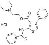 CAS#: 78033-94-0， 2-Diethylaminoethyl 2-Benzamido-4-Phenylthiophene-3-Carboxylate Hydrochloride
