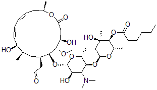 CAS#: 78897-52-6， [(2S,3S,4R,6S)-6-[(2R,3S,4R,5R,6S)-6-[[(4R,5S,6S,7R,9R,10R,11E,13E,16R)-4,10-Dihydroxy-5-Methoxy-9,16-Dimethyl-2-Oxo-7-(2-Oxoethyl)-1-Oxacyclohexadeca-11,13-Dien-6-Yl]Oxy]-4-Dimethylamino-5-Hydroxy-2-Methyloxan-3-Yl]Oxy-4-Hydroxy-2,4-Dimethyloxan-3-Yl] Hexanoate