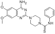 CAS 登录号：79221-43-5， 4-(4-氨基-6,7-二甲氧基喹唑啉-2-基)-N-苯基哌嗪-1-硫代甲酰胺