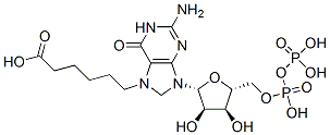 CAS#: 79441-38-6， 6-[2-Amino-9-[(2R,3R,4S,5R)-3,4-Dihydroxy-5-[(Hydroxy-Phosphonooxyphosphoryl)Oxymethyl]Oxolan-2-Yl]-6-Oxo-3,8-Dihydropurin-7-Yl]Hexanoic Acid