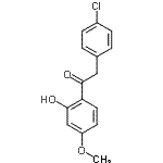 structure of CAS# 79744-48-2, 2-(4-Chlorophenyl)-1-(2-hydroxy-4-methoxyphenyl)ethanone;2-(4-chlorophenyl)-1-(2-hydroxy-4-methoxyphenyl)ethanone