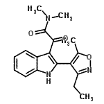 结构式 CAS# 80565-42-0, 2-[2-(3-乙基-5-甲基-1,2-恶唑-4-基)-1H-吲哚-3-基]-N,N-二甲基-2-氧代乙酰胺