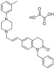 CAS 登录号:80834-68-0, 1-苄基-6-(3-(4-(3-甲基苯基)-1-哌嗪基)-1-丙烯基)-3,4-二氢喹诺酮草酸盐
