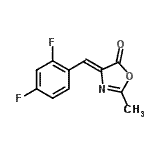CAS 登录号：831191-79-8， (4Z)-4-(2,4-二氟苄亚基)-2-甲基-1,3-恶唑-5(4H)-酮