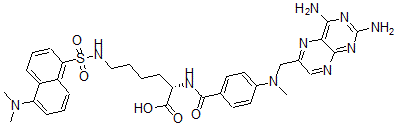 CAS#: 83416-29-9， N(alpha)-(4-Amino-4-Deoxy-N(10)-Methylpteroyl)-N-(epsilon)-(5-(N,N-Dimethylamino)-1-Naphthalenesulfonyl)Lysine