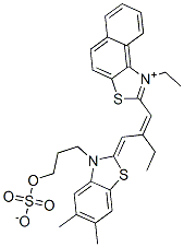 CAS 登录号：83721-33-9， 2-[2-[[5,6-二甲基-3-[3-(磺基氧基)丙基]-2(3H)-苯并噻唑亚基]甲基]-1-丁烯-1-基]-1-乙基-萘并[1,2-d]噻唑鎓内盐