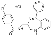 CAS#: 83736-55-4, 4-Methoxy-N-((1-Methyl-5-Phenyl-2,3-Dihydro-1,4-Benzodiazepin-2-Yl)Methyl)-Benzamide Monohydrochloride